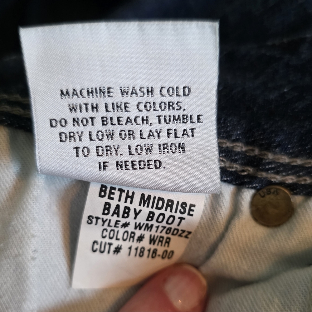 Hudson Beth Midrise Baby Boot Jeans Women's 31 Dark Wash Indigo Stretch Denim - Picture 7 of 13